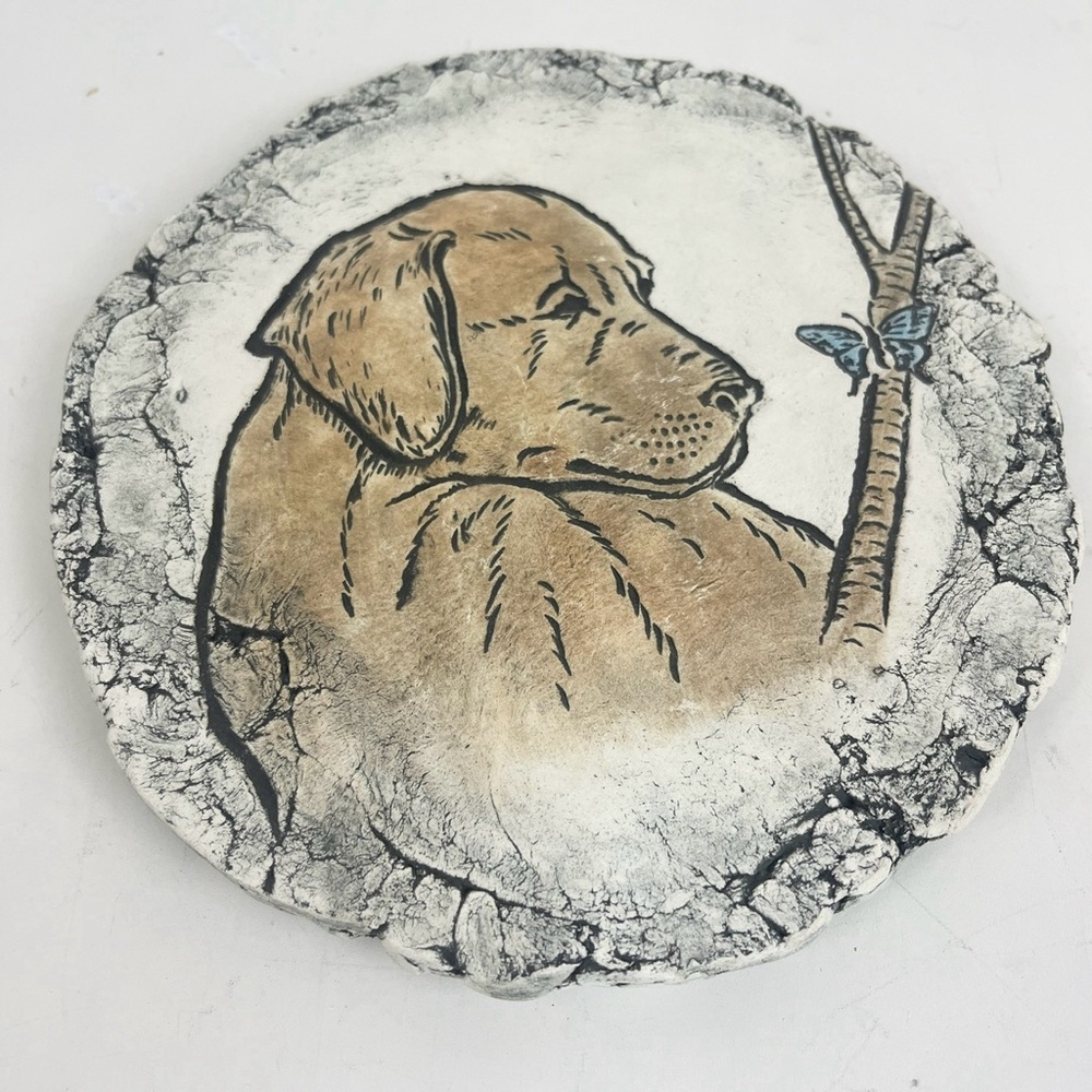 Shapes of Clay Mt St Helens Ash Dog Plaque Art Wall Hanging Decor Signed Stan
